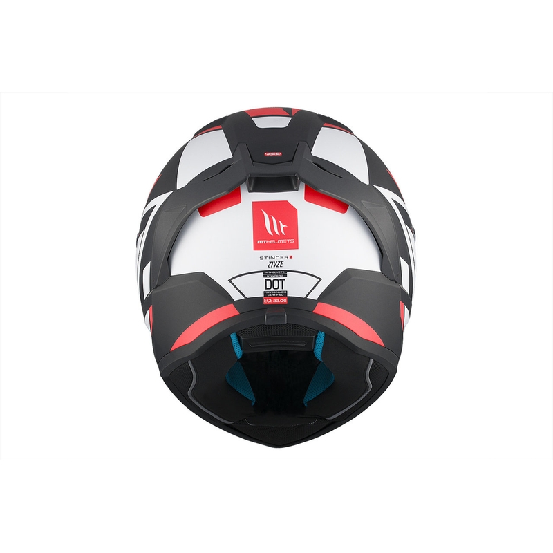 MT Stinger 2 Solid Zivze integraal motorhelm wit-zwart-rood mat