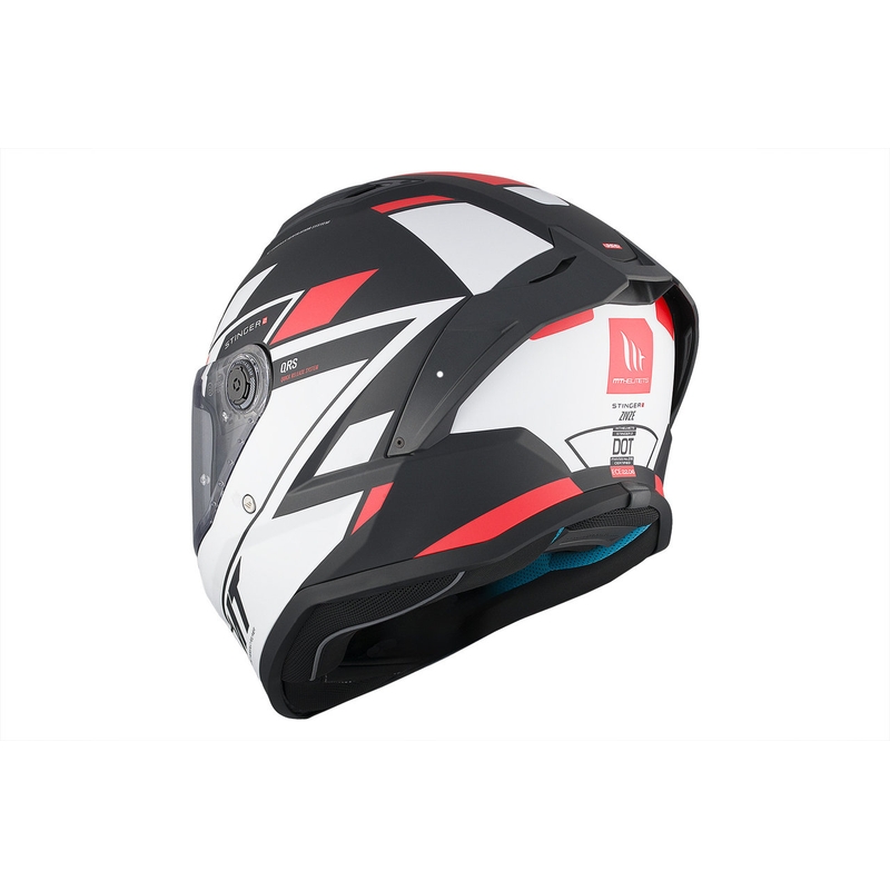 MT Stinger 2 Solid Zivze integraal motorhelm wit-zwart-rood mat