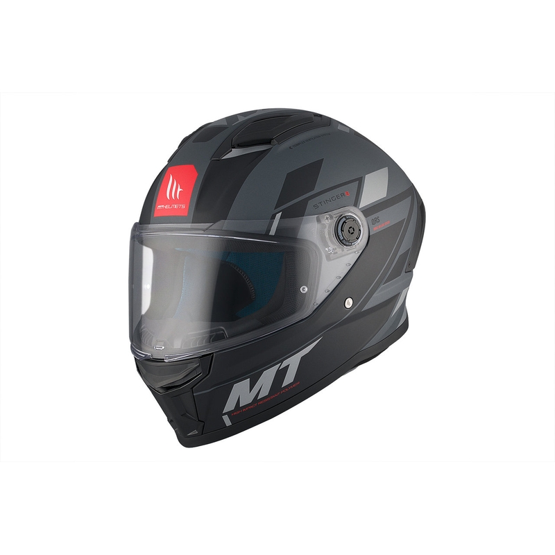 MT Stinger 2 Solid Zivze Zwart-Grijs Matte Integrale Motorhelm uitverkoop