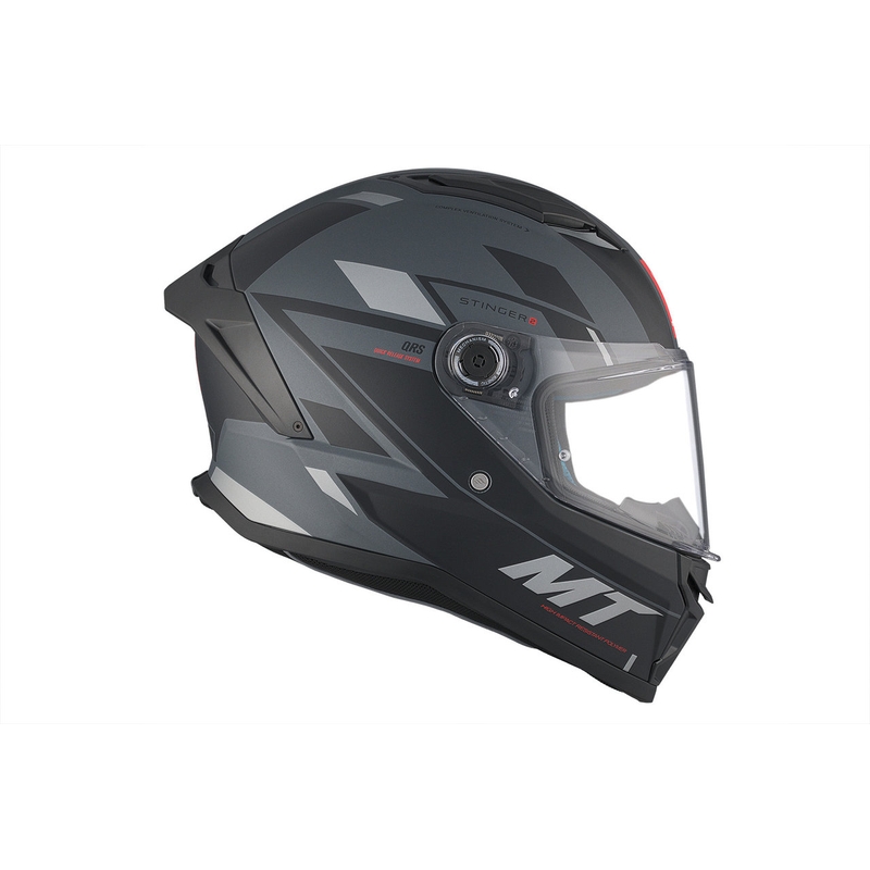 MT Stinger 2 Solid Zivze Zwart-Grijs Matte Integrale Motorhelm uitverkoop