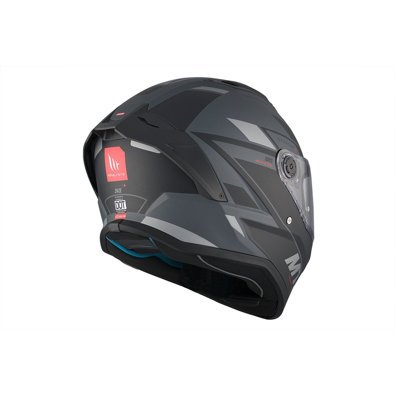 MT Stinger 2 Solid Zivze Zwart-Grijs Matte Integrale Motorhelm uitverkoop