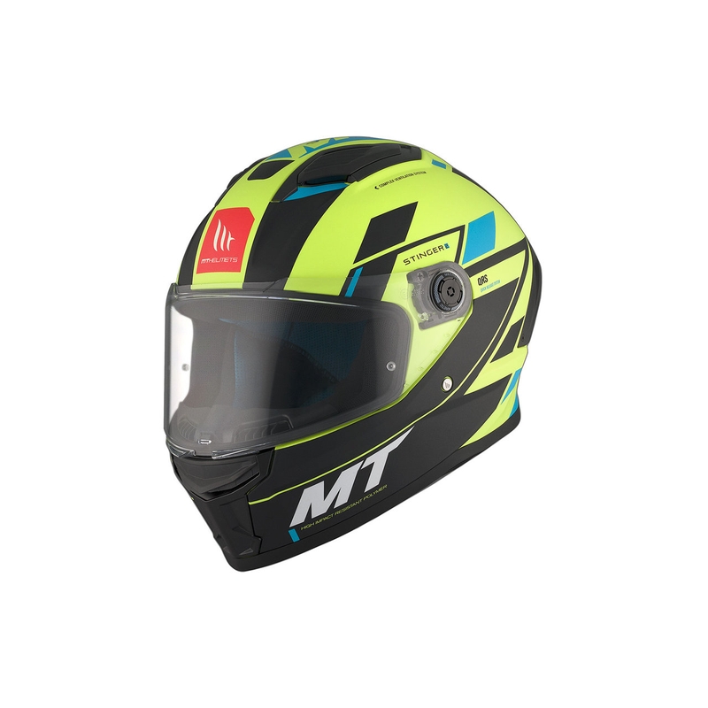 MT Stinger 2 Solid Zivze fluogroen-zwart-blauw mat integraal motorhelm