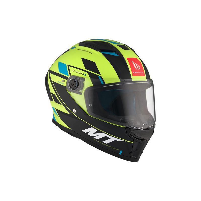 MT Stinger 2 Solid Zivze fluogroen-zwart-blauw mat integraal motorhelm