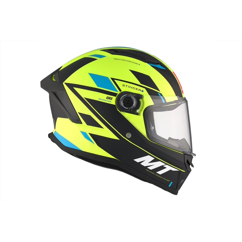 MT Stinger 2 Solid Zivze fluogroen-zwart-blauw mat integraal motorhelm