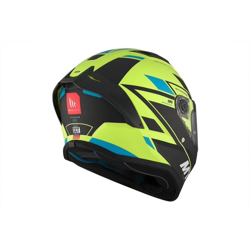 MT Stinger 2 Solid Zivze fluogroen-zwart-blauw mat integraal motorhelm