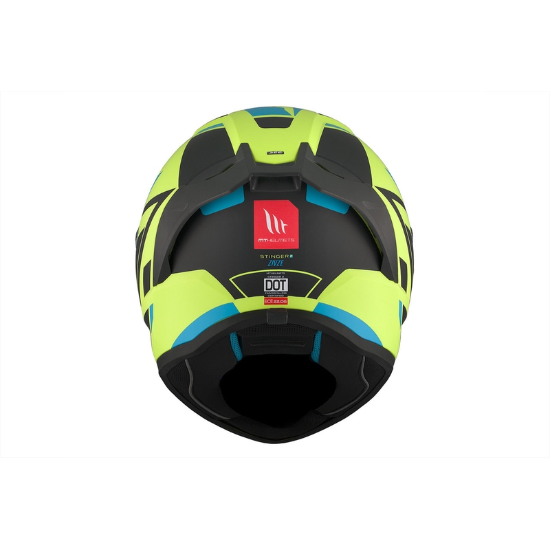 MT Stinger 2 Solid Zivze fluogroen-zwart-blauw mat integraal motorhelm