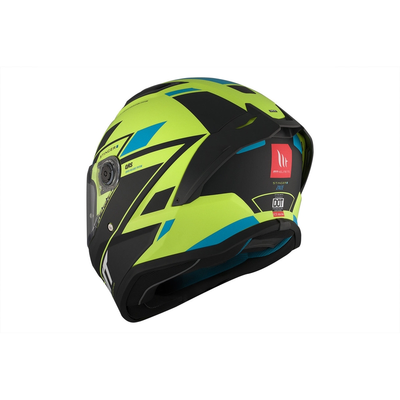 MT Stinger 2 Solid Zivze fluogroen-zwart-blauw mat integraal motorhelm