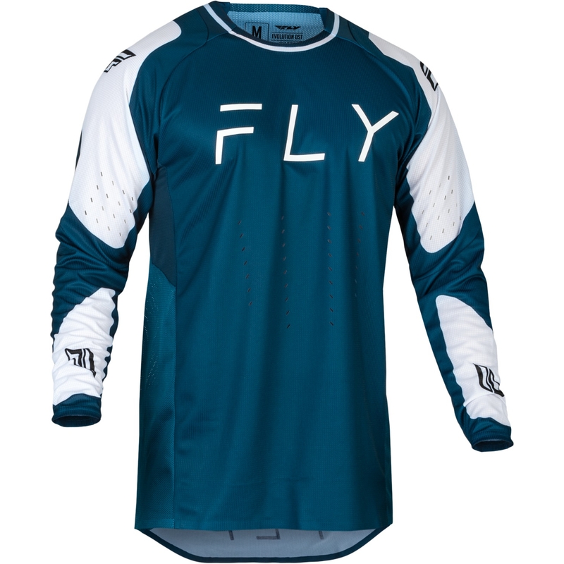 FLY Racing Evolution DST motorcross shirt blauw-wit uitverkoop
