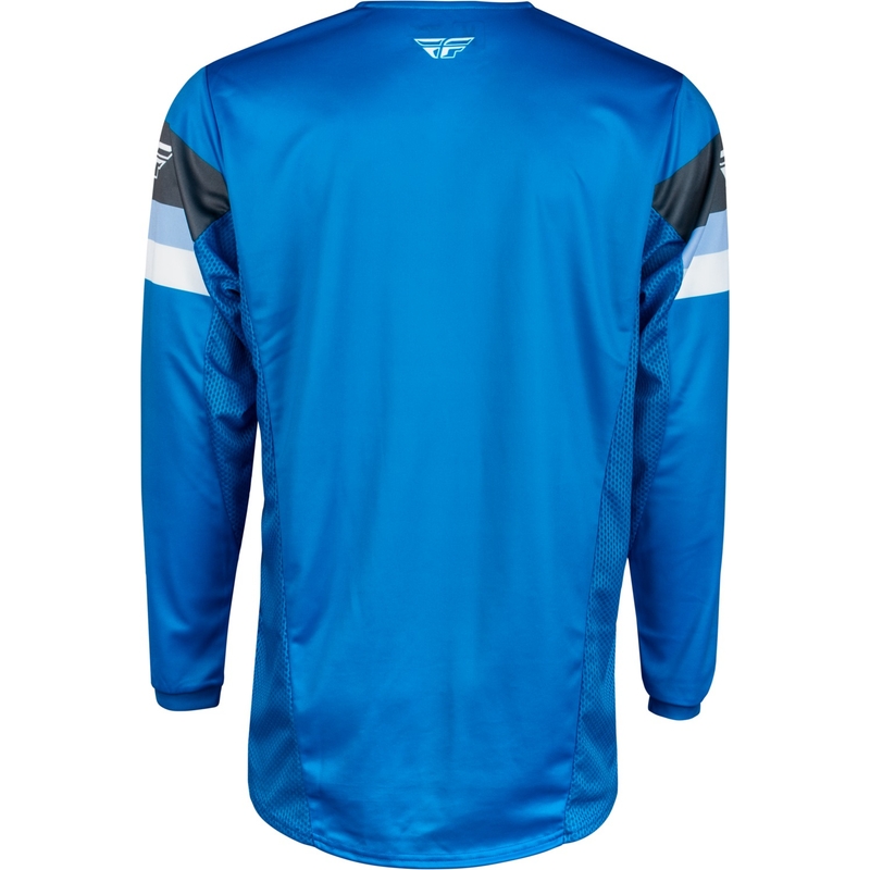 FLY Racing Kinetic Prix motorcross shirt blauw-grijs-wit uitverkoop