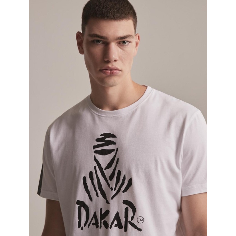 T-shirt DAKAR DKR Logo 123 wit uitverkoop