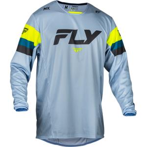 Motorcross trui FLY Racing Kinetic Prix 2024 grijs-fluo geel uitverkoop