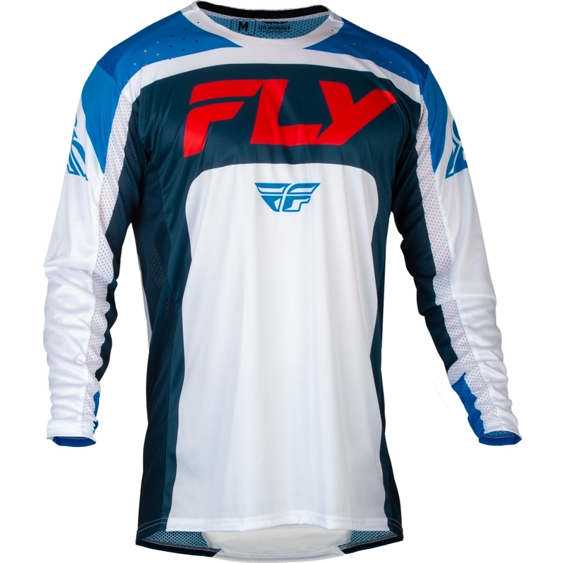 FLY Racing Lite motorcross shirt rood-wit-blauw uitverkoop