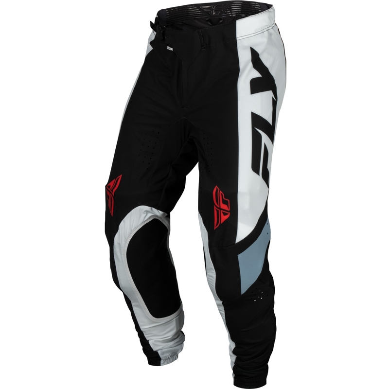 Motorcrossbroek FLY Racing Lite 2024 zwart-wit-grijs