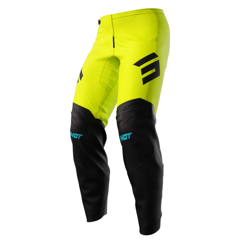 Kinder motorcrossbroek Shot Iron fluo geel uitverkoop