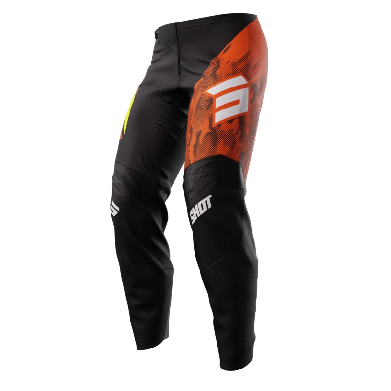 Kinder motorcrossbroek Shot Matrix oranje uitverkoop