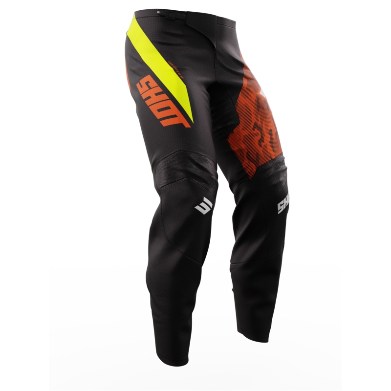 Kinder motorcrossbroek Shot Matrix oranje uitverkoop