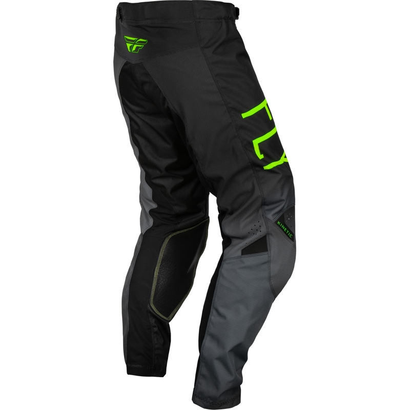 Kindercrossbroek FLY Racing Kinetic Prodigy zwart-fluo groen-blauw uitverkoop