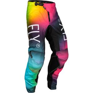 Kinder motorcrossbroek FLY Racing Kinetic Prodigy 2024 roze-blauw-fluo geel uitverkoop