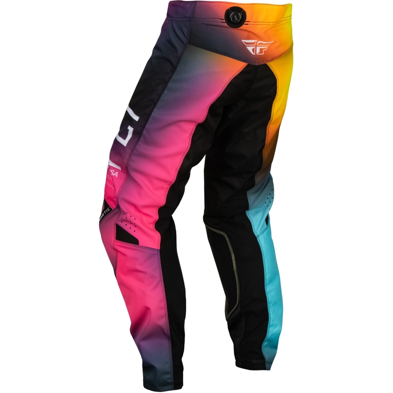 Kindercrossbroek FLY Racing Kinetic Prodigy roze-blauw-fluogeel uitverkoop