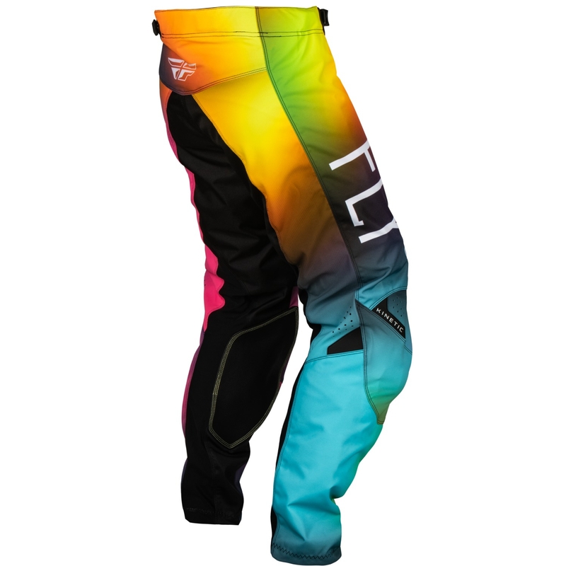 Kindercrossbroek FLY Racing Kinetic Prodigy roze-blauw-fluogeel uitverkoop
