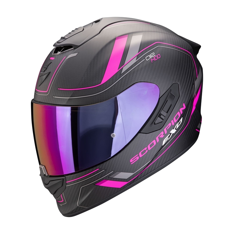 Integraal motorhelm Scorpion EXO-1400 EVO II CARBON AIR MIRAGE mat zwart-roze uitverkoop