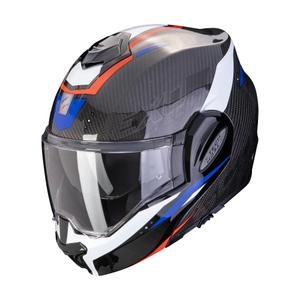Opvouwbare motorhelm Scorpion EXO-TECH EVO CARBON ROVER zwart-rood-blauw