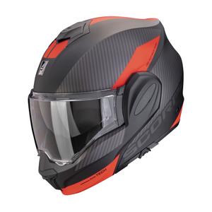 Opklapbare motorhelm Scorpion EXO-TECH EVO TEAM mat zwart-zilver-rood