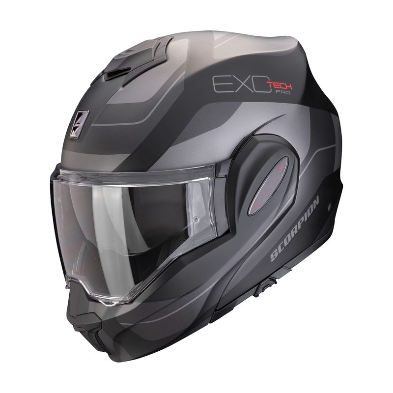 Opvouwbare motorhelm Scorpion EXO-TECH EVO PRO COMMUTA mat zwart-zilver uitverkoop