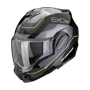 Opvouwbare motorhelm Scorpion EXO-TECH EVO PRO COMMUTA zwart-zilver-geel