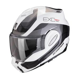 Opvouwbare motorhelm Scorpion EXO-TECH EVO PRO COMMUTA wit-zilver