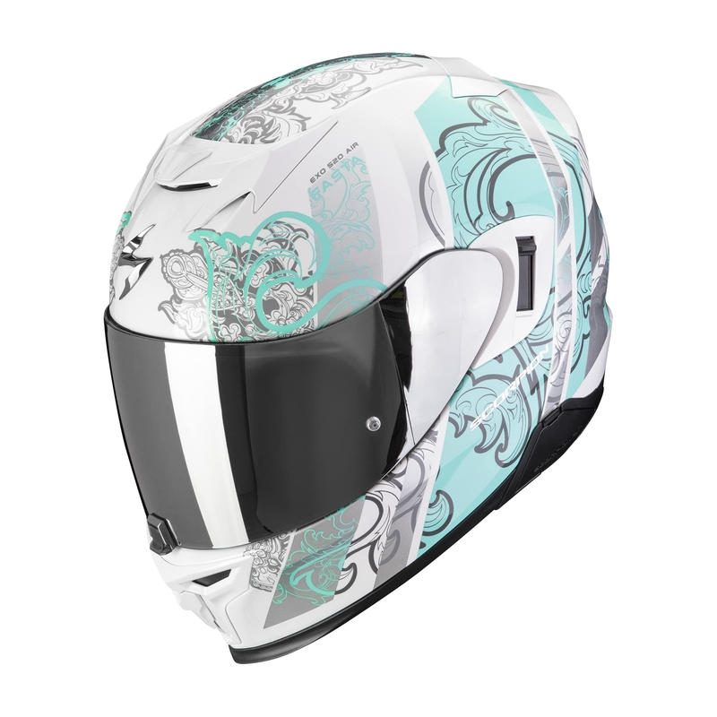 Integraalhelm Scorpion EXO-520 EVO AIR FASTA wit-lichtblauw uitverkoop