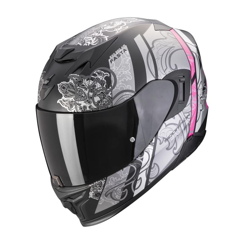 Integraalhelm Scorpion EXO-520 EVO AIR FASTA mat zwart-zilver-roze uitverkoop