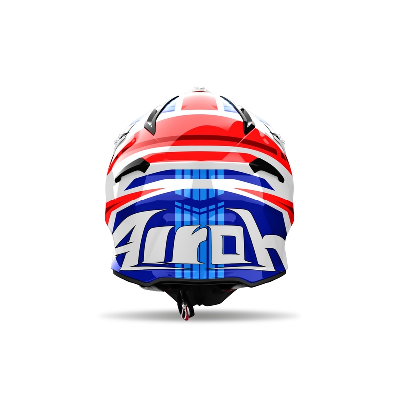 Crosshelm Airoh Aviator Ace 2 Stream blauw-rood glanzend