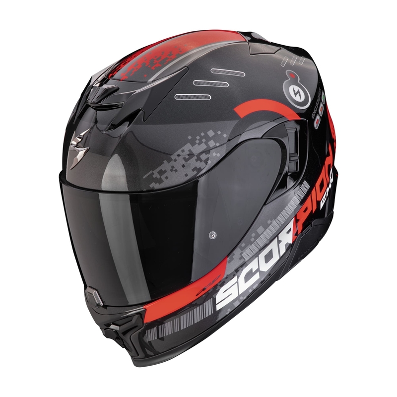 Integraalhelm Scorpion EXO-520 EVO AIR TITAN zwart-rood metallic uitverkoop