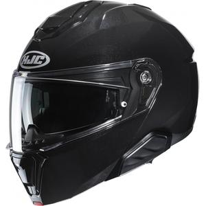 HJC i91 Solid metallic zwarte opklapbare motorhelm