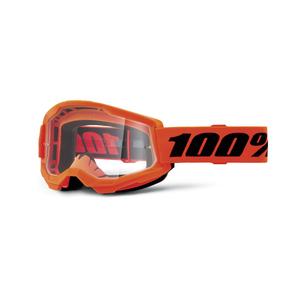 Motorcrossbril 100% STRATA 2 Nieuw oranje (helder plexi)