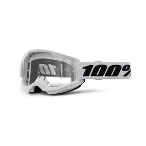 Motorcrossbril 100% STRATA 2 Nieuw wit (helder plexi)