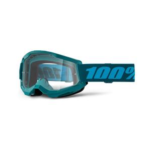 Motorcrossbril 100% STRATA 2 Nieuw Steenblauw (helder plexi)