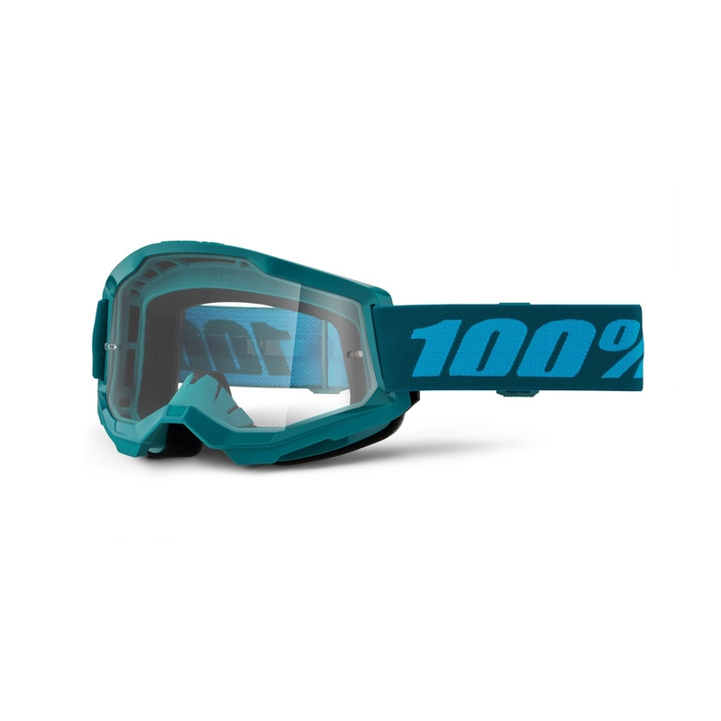 Motorcrossbril 100% STRATA 2 Nieuw Steenblauw (helder plexi)