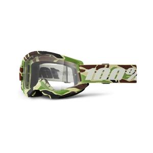 Motorcrossbril 100% STRATA 2 New War Camo groen (helder plexi)