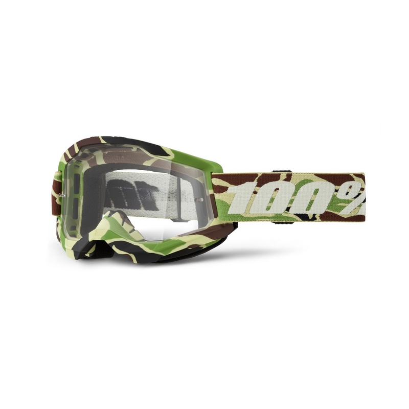 Motorcrossbril 100% STRATA 2 New War Camo groen (helder plexi)