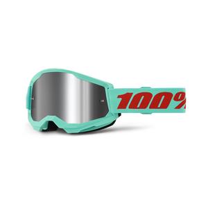 Motorcrossbril 100% STRATA 2 Nieuw Maupiti groen (zilver plexi)
