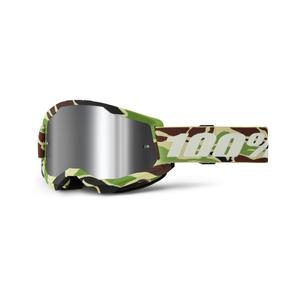 Motorcrossbril 100% STRATA 2 New War Camo groen (zilver plexi)