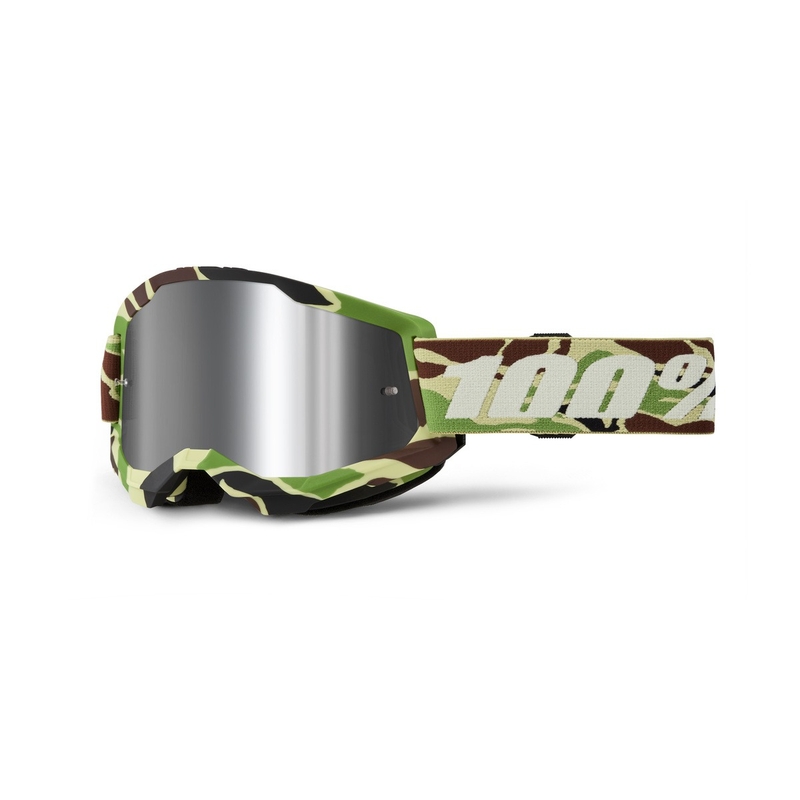 Motorcrossbril 100% STRATA 2 New War Camo groen (zilver plexi)