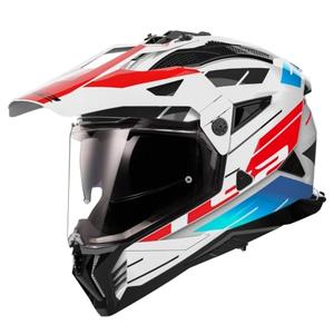 Enduro motorhelm LS2 MX702 PIONEER II NAMIB wit-blauw-rood