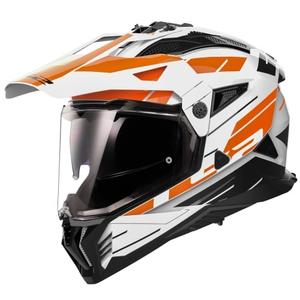 Enduro motorhelm LS2 MX702 PIONEER II NAMIB wit-oranje