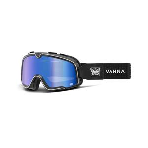Motorcrossbril 100% BARSTOW Vahna zwart (blauw plexi)