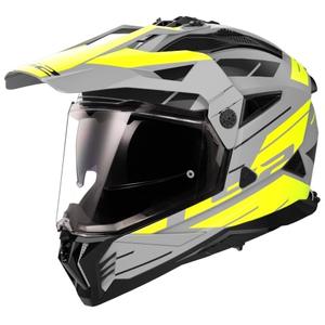 Enduro motorhelm LS2 MX702 PIONEER II NAMIB grijs-fluo geel