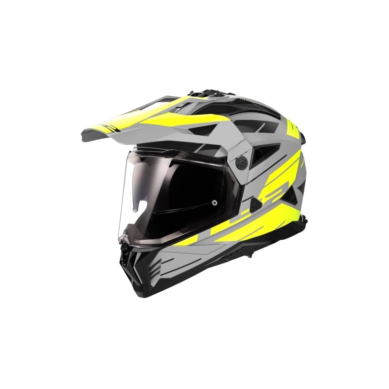 Enduro motorhelm LS2 MX702 PIONEER II NAMIB grijs-fluo geel