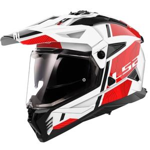 Enduro motorhelm LS2 MX702 PIONEER II HILL wit-rood